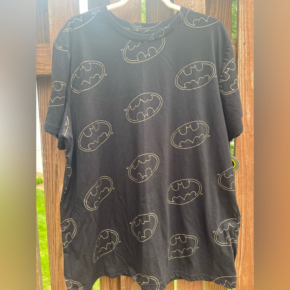 Batman shirt - Short Sleeve - gold glitter print